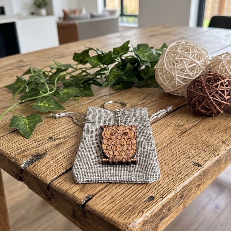 Wooden Owl Keyring - Teacher Gift Ideas