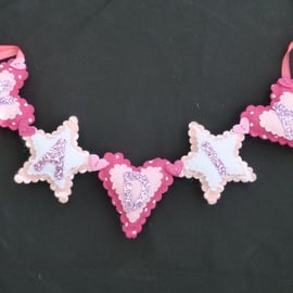 Personalised Name banner - Hearts and Stars