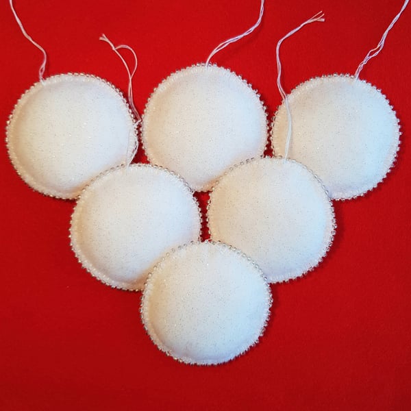 Felt snowball hanging decorations