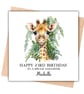 Giraffe Jungle Happy Birthday Card