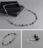 Dusty Purple Beaded Jewellery Set - Dark Purple and Lilac Pearl Jewellery Sets - Image 1