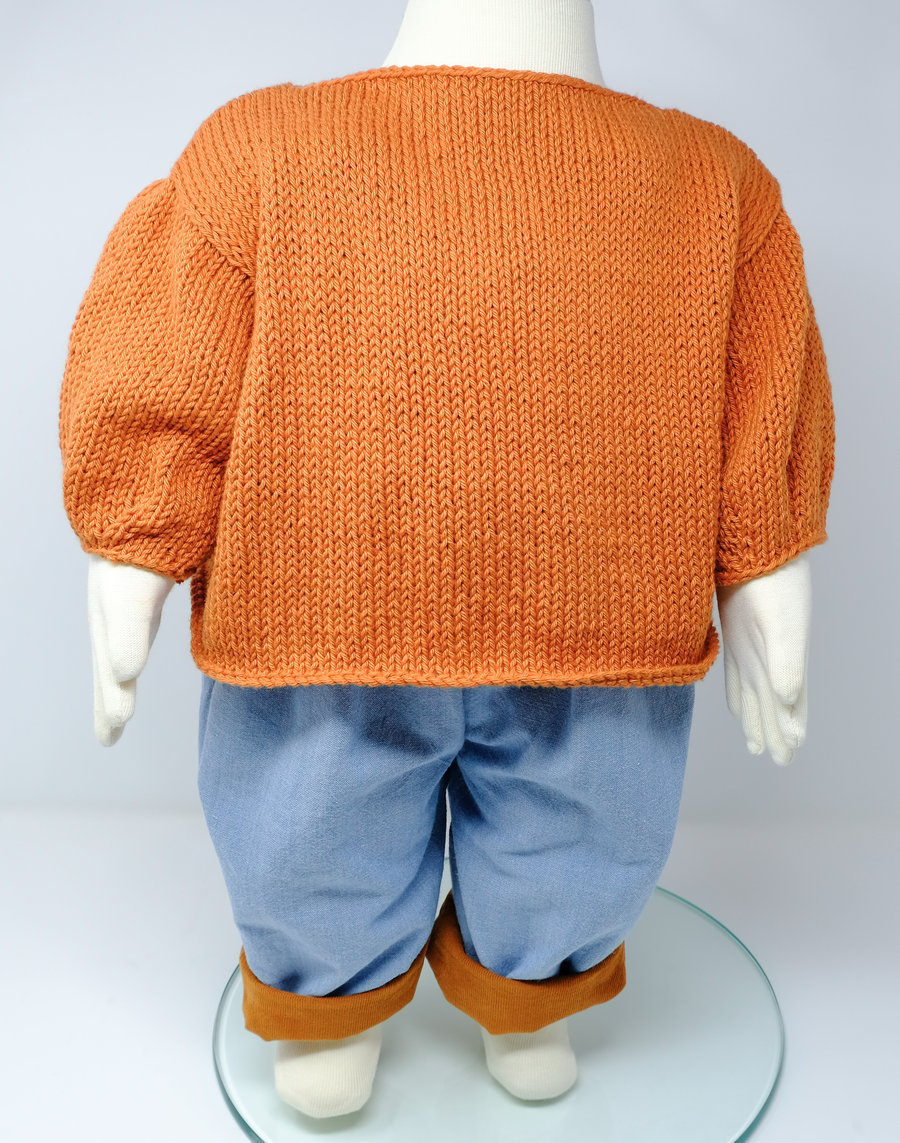 100% Organic Cotton Baby Jumper in Burnt Orange 6 - 12 Months