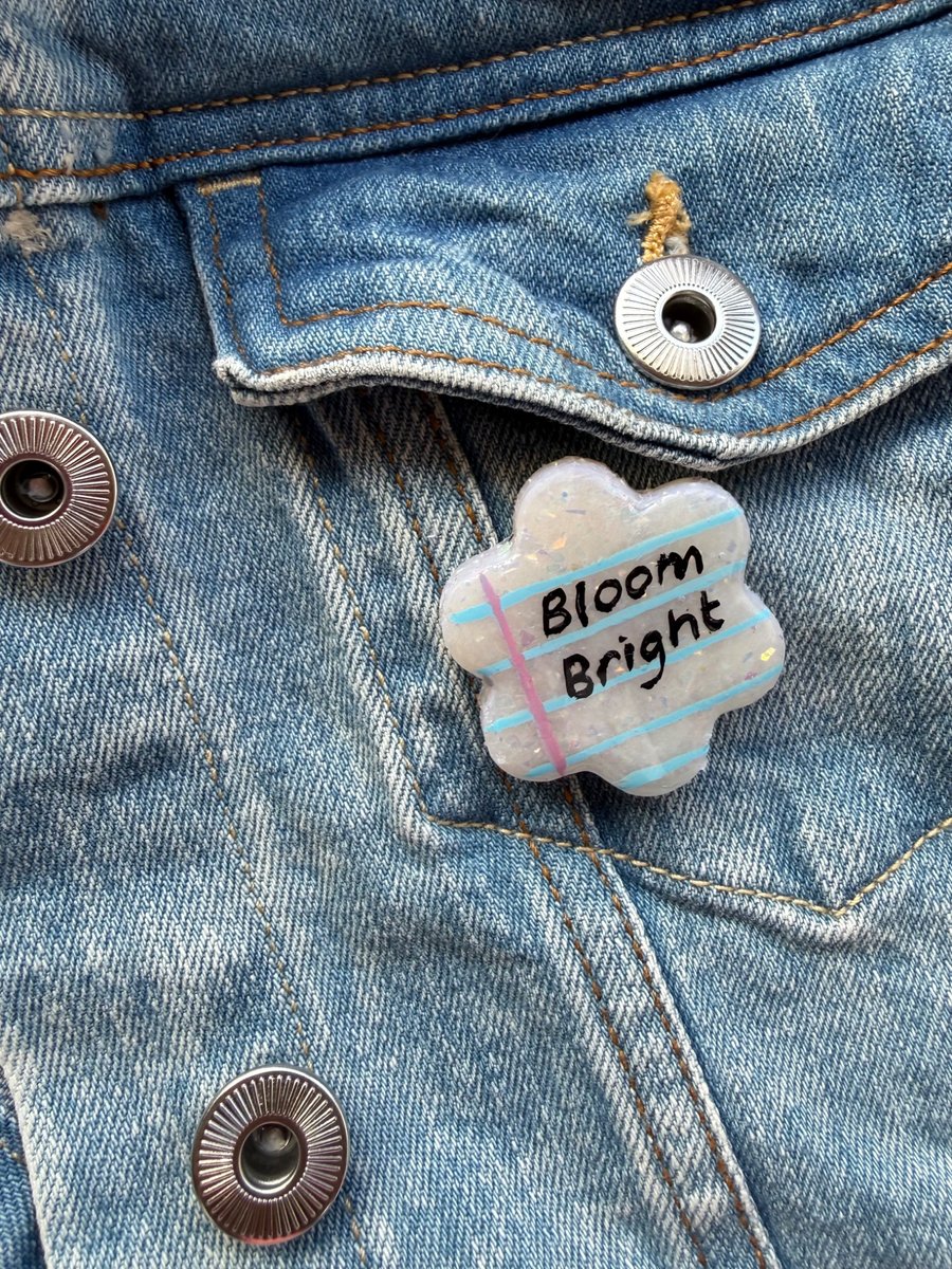 Bloom Bright- Polymer Clay Sparkly Pin Badge
