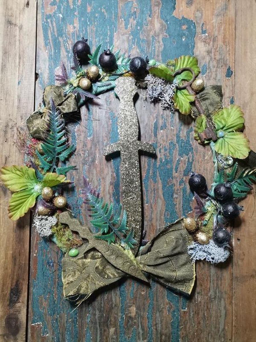 Wreath, fantasy woodland, magic inspired, LOTR, mythical, book lover gift