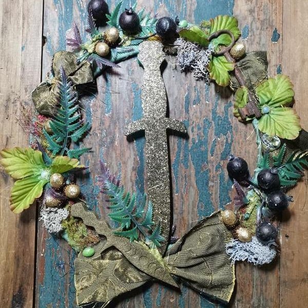 Wreath, fantasy woodland, magic inspired, LOTR, mythical, book lover gift