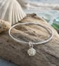 Coastal Sand Collar Sterling Silver Charm Bangle - Image 5