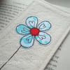 blue embroidered fabric bookmark - for macmillan