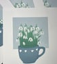 Snowdrops original reduction Lino print - Image 5
