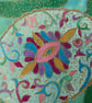 Tie dyed and hand painted tote with colourful turtle design  - Image 3