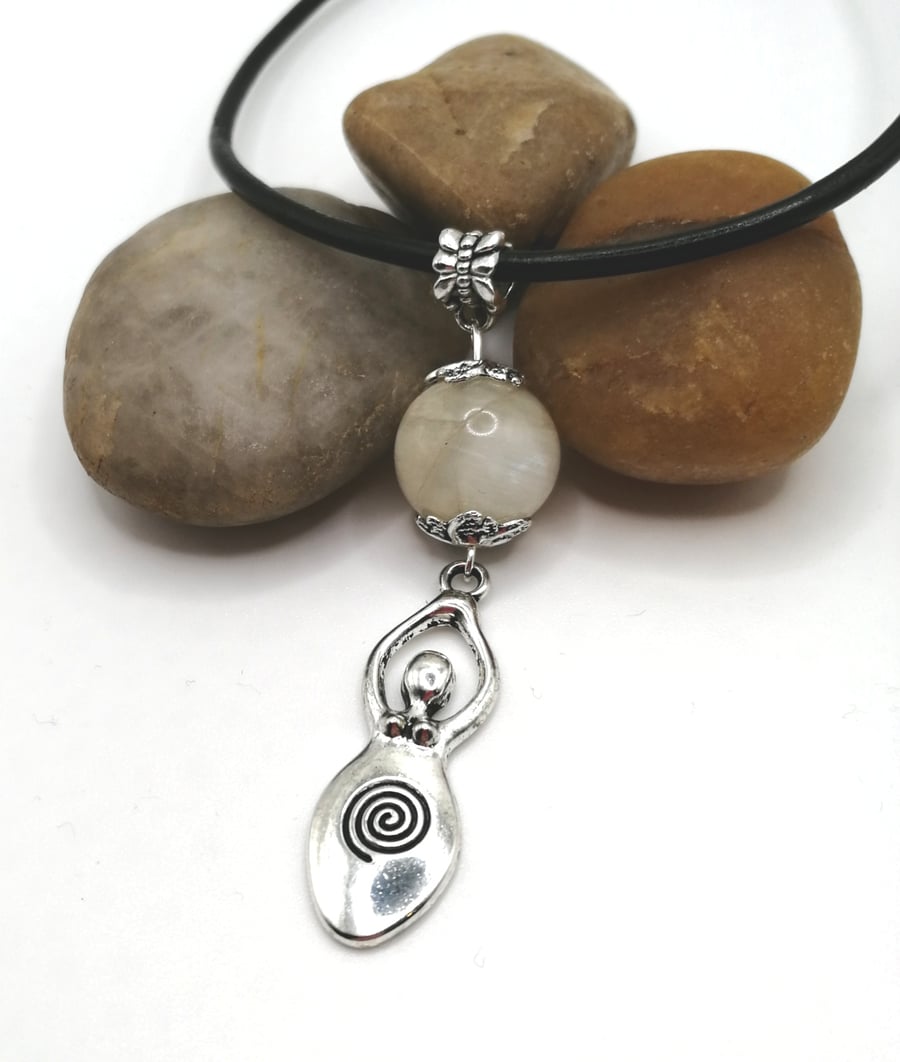Goddess and Moonstone Necklace