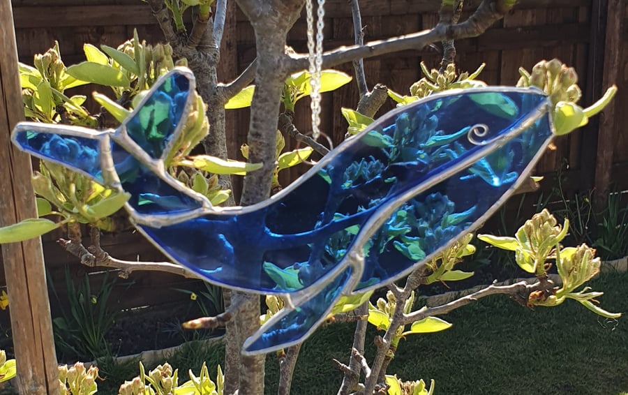 Stained Glass Whale