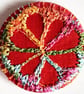Buttons 1 inch button Hand Dyed Silks and Cottons Free Machine Embroidery Button - Image 1