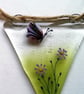 Fused Glass Butterfly Garden Bunting: Bumble Bee & Flower Garland - Image 6