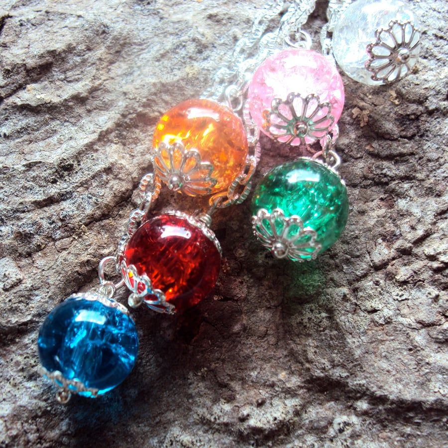 Bright bead bag charm