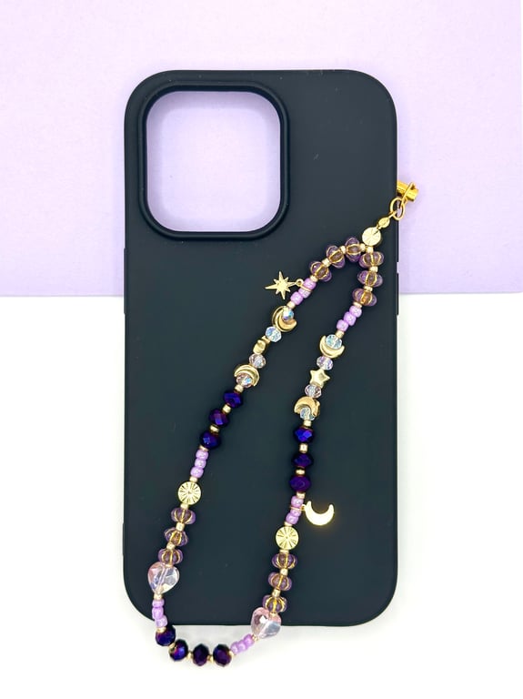 Celestial Moon and Stars Phone Charm