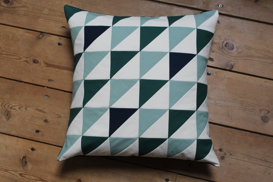 Half Triangle Patchwork Cushion