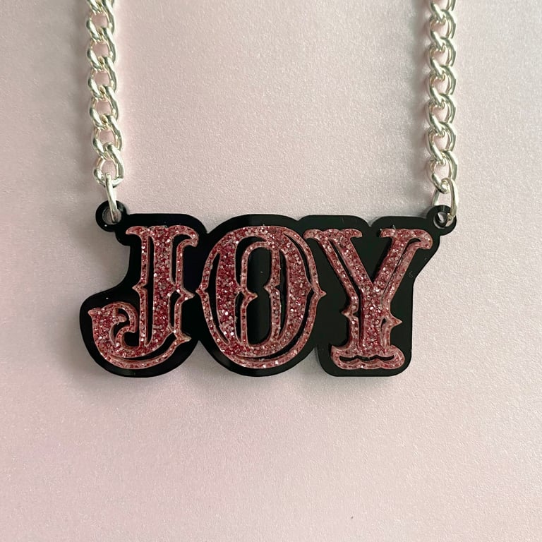 Joy acrylic statement necklace