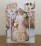 Handmade Decoupaged 3D Victorian Lady Christmas Card - Image 2