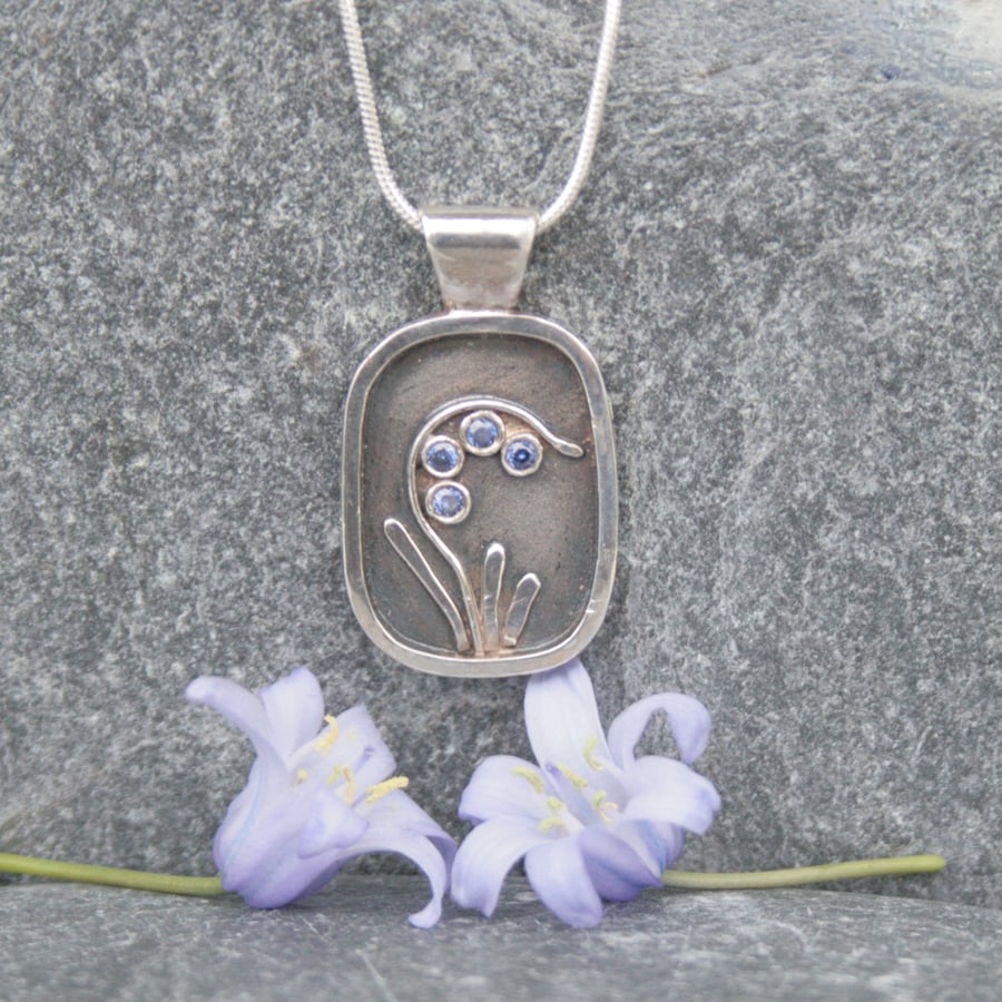 Sterling silver bluebell necklace