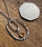 Sterling Silver Oval Citrine GEMSTONE pendant, Handmade Urban Jewellery 