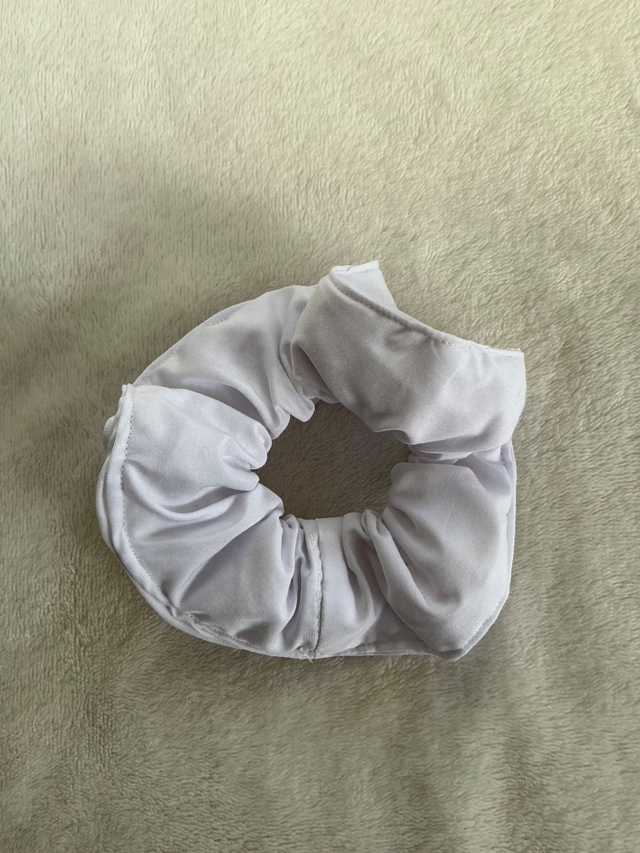 Cotton Scrunchie hair accessory in White.