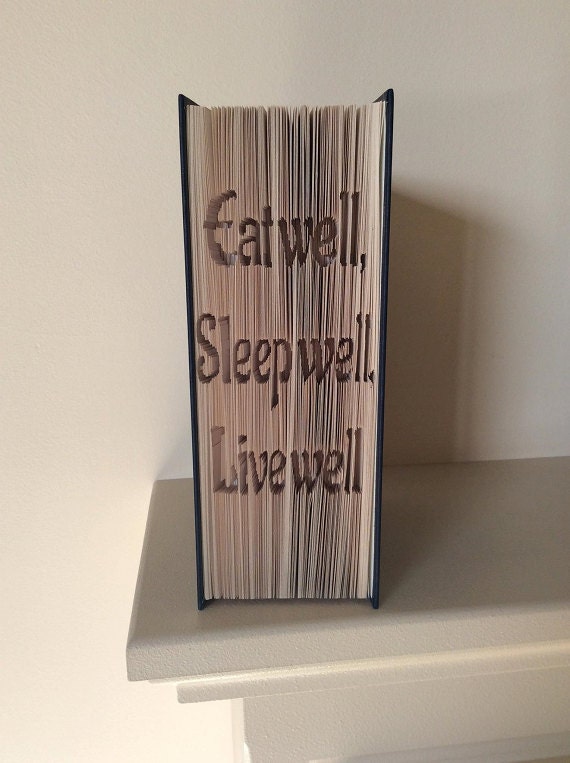 Eat well, sleep well, live well CUT & FOLD Book folding Pattern - EMAILED PDF