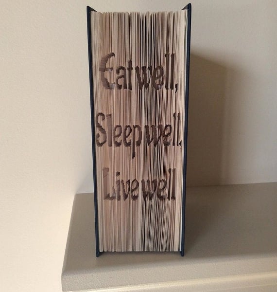 Eat well, sleep well, live well CUT & FOLD Book folding Pattern - EMAILED PDF