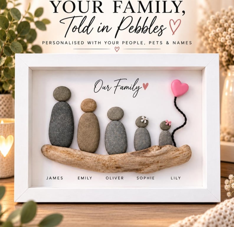 Personalised Pebble Art Family Portrait