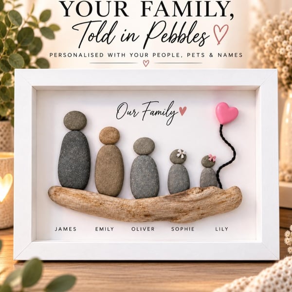 Personalised Pebble Art Family Portrait