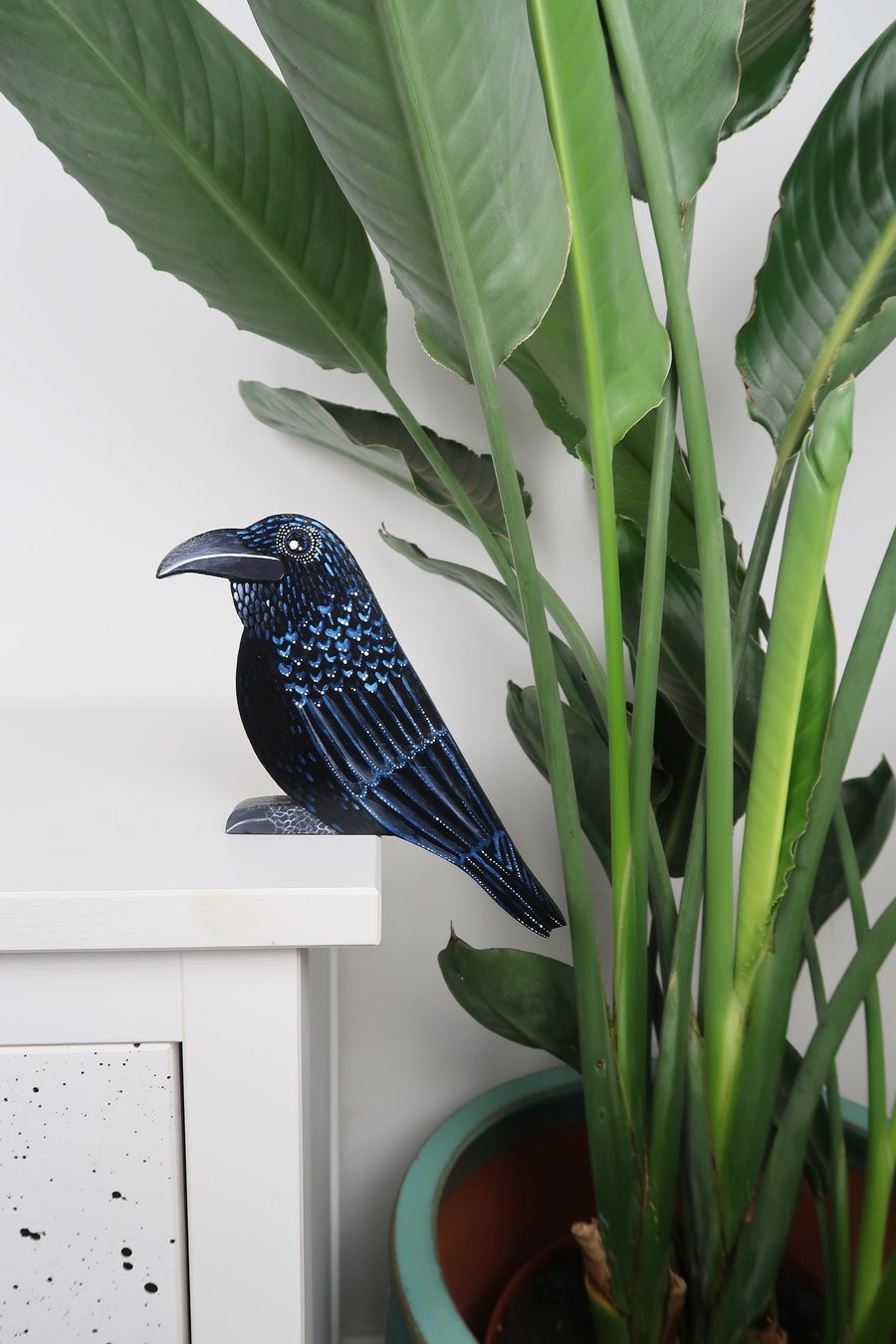 Raven door topper, british birds wall art, crow bird lovers gift idea.