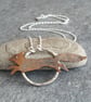 Copper fox pendant, Silver and copper necklace, 7th anniversary gift - Image 3