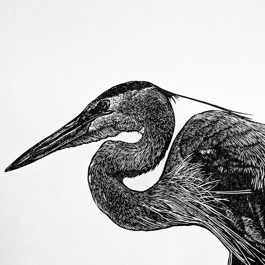 River Guardian - limited edition linocut print 