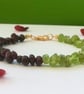 'Darkness and Light' garnet and peridot tumblechip bracelet