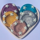 Glitter glow in the dark worry stone