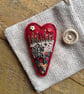 Liberty fabric felt charm brooch badge - Image 1