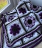 Stunning African Flower motif blanket in shades of purple