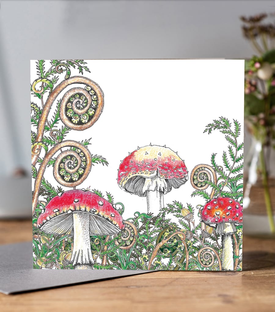 Toadstool greeting card 