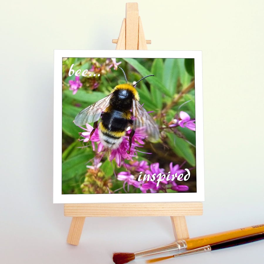 'Bee...inspired’ with a wooden display easel. Free UK P & P