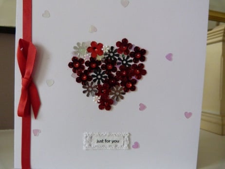 Red Glittery Heart Just for You card