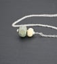 lampwork glass green spot pendant necklace - Image 2