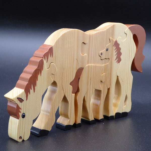 Mare and Foal Wooden Jigsaw Puzzle
