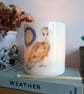 Barn owl and full moon candle holder - Image 2