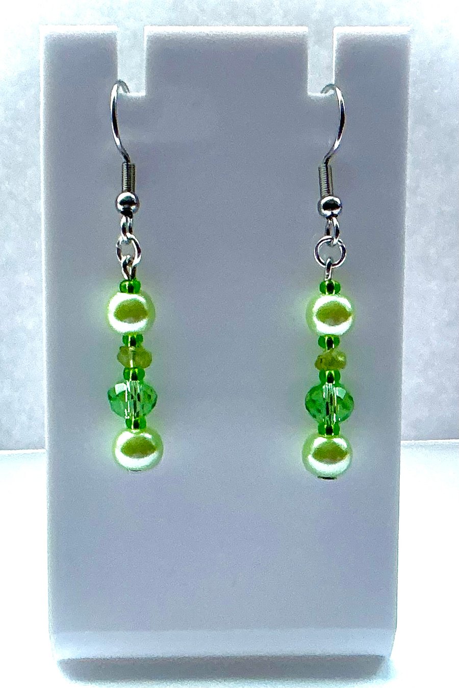 Mint Green Earrings with Peridot