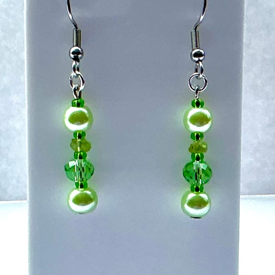 Mint Green Earrings with Peridot