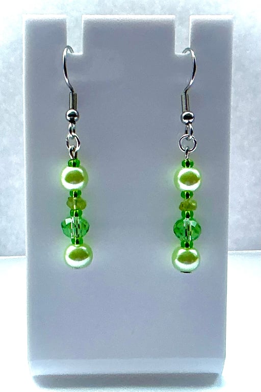 Mint Green Earrings with Peridot