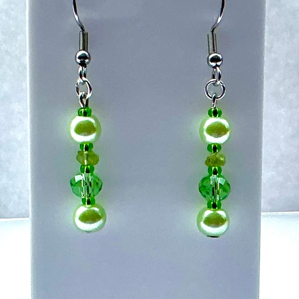 Mint Green Earrings with Peridot