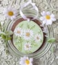 Daisy hand-painted log slice decoration - Image 1
