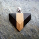 Wood Pendant, ebony, apple, silver