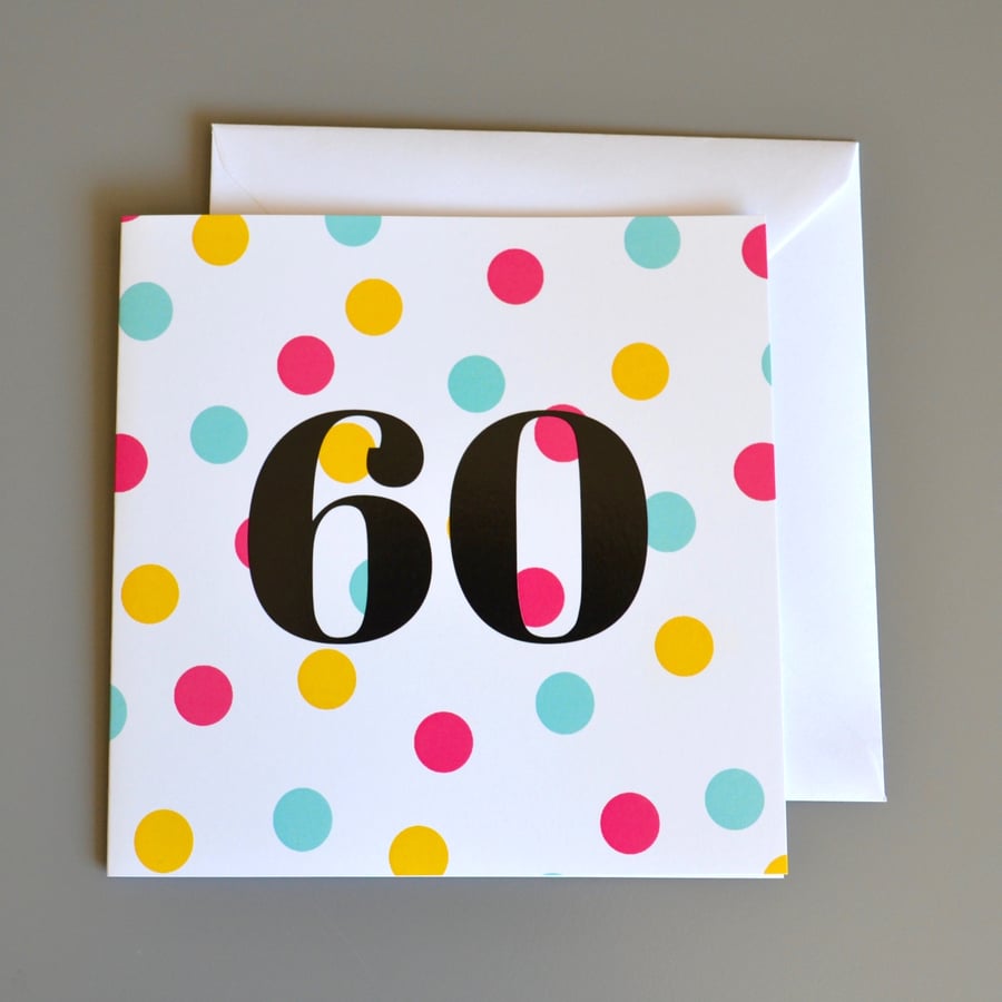 60th Birthday Card for Her 60 -Sixty - Sixtieth Birthday Card