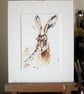 Colourful Hare Print. Mounted - Image 2